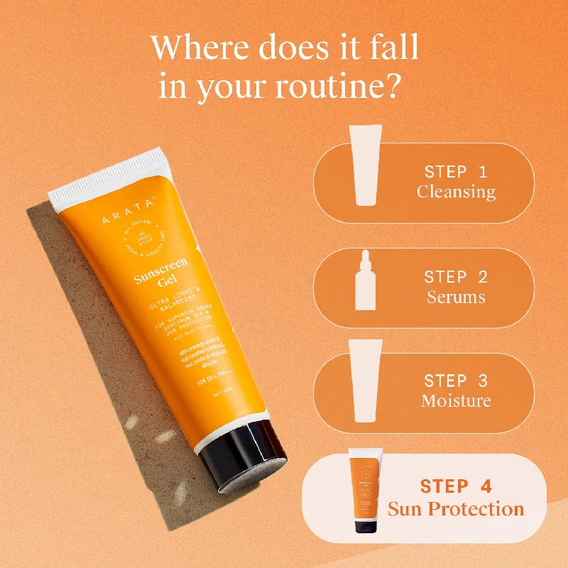 Arata SPF 50+ PA+++ Lightweight Sunscreen Gel Cream, 50 ml-7.webp